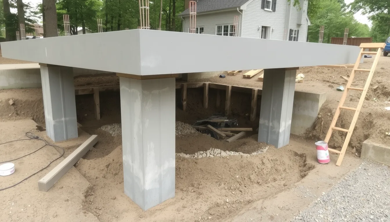 terrasse sur pilotis en beton